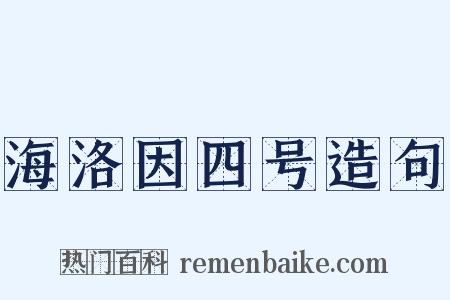 海洛因四号造句是什么意思的图片